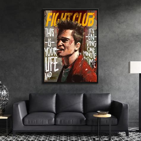 Fight Club Modern Art Canvas Wall Art - Quirky Home Decor – Aesthesy