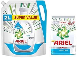 Ariel Matic Liquid Detergent Top Load Refill Pouch, 2 Litre & Ariel ...