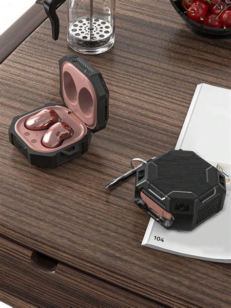 1pc Black Triple-Layer Rugged Shockproof Earphone Case With Buckle ...