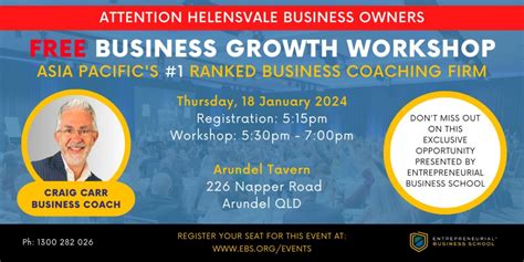 Free Business Growth Workshop - Helensvale (local time), Arundel Tavern ...