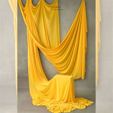 Ripple Drapes Backdrop ( 1.7 x 4 Meters ) | Yellow – Madras Prop Store