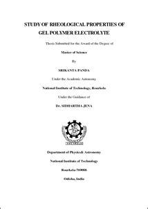 Study of rheological properties of gel polymer electrolyte - ethesis