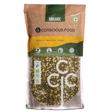 Buy Conscious Food Organic Split Moong Bean (Split Moong Dal) 1 Kg ...