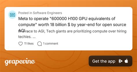 Meta to operate "600000 H100 GPU equivalents of compute" worth 18 ...