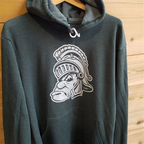 MSU Sweatshirt Michigan State Spartans Hoodie Gruff Sparty Pullover ...