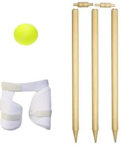 Rachit Green ball wicket and 2 stumps and Thigh pad Cricket Kit - Buy ...