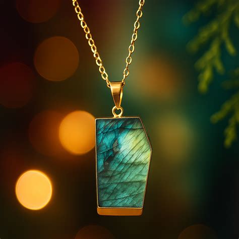 Fire labradorite | Solitaire slab irregular shape pendant with chain