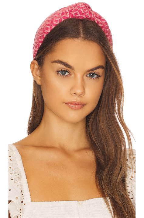 Lele Sadoughi Mosaic Eyelet Knotted Headband in Sardinia Sunrise | REVOLVE