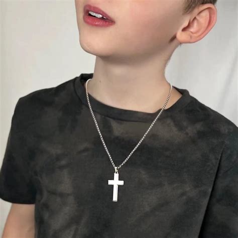 Buy Cross Necklace for Men, 18k Gold Silver Black Stainless Steel Cross ...