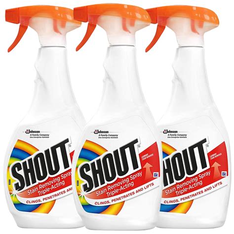 Shout Triple-Acting Laundry Stain Remover Spray Bottle for Everyday ...