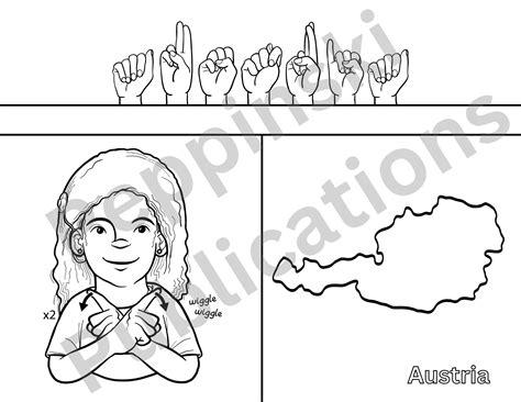 ASL Countries Coloring Pages | Educational Coloring Pages, Beginner ASL ...