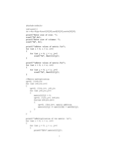 Image result for Matrix Multiplication C Program