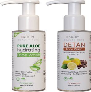 SRNM AloeVera & DeTan Combo ,Vitamin C for Skin Brightening,Tan Removal ...