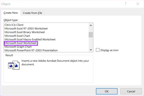 How to Add Excel Sheet in Word 的图像结果