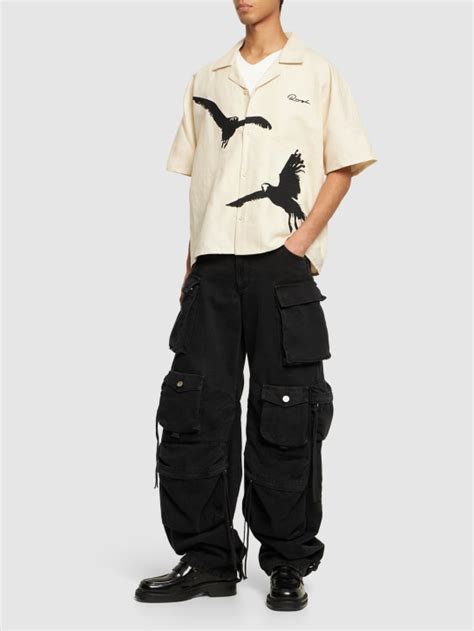 Seagull embroidered cotton shirt - Rough. - Men | Luisaviaroma