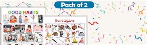Set of 2 Good Habits and Telugu Alphabet (Telugu) Early Learning ...
