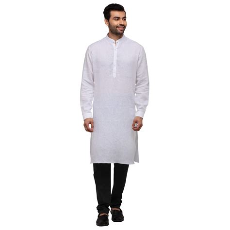 Buy MODI Kurta Men's White Linen Solid Kurta (SDAU_40) at Amazon.in