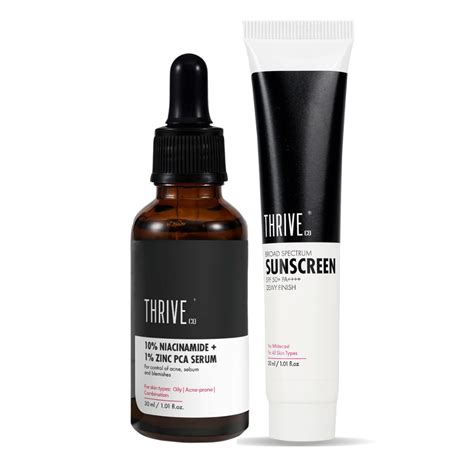ThriveCo Sunscreen SPF 50+ PA++++ : 30 ml + ThriveCo Niacinamide Serum