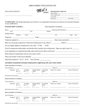 Employment Application Form - Blank Fillable Template | Fill Out, Print ...