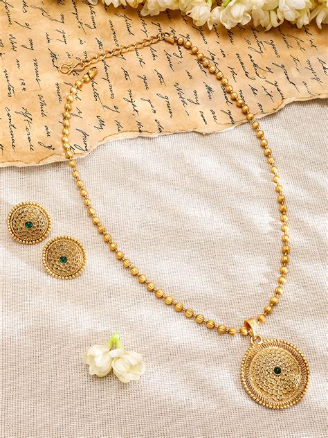 Dazzling Gold Plated Pendant Set – Rubans