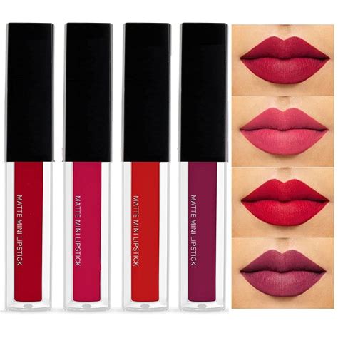 Buy Sujjot BEAUTY Set of 4 Liquid Matte Mini Lipsticks (Red Edition ...