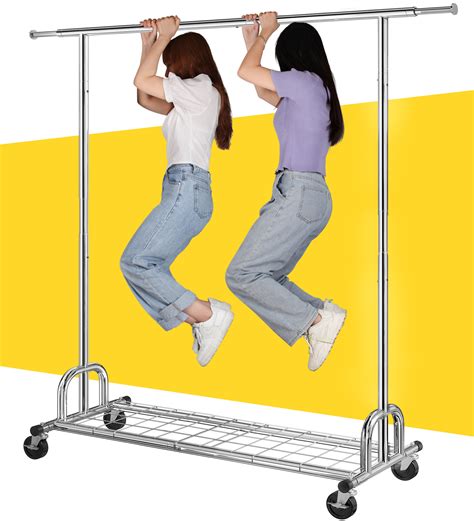 Rebrilliant Mardelle 460 LBS Clothes Hanging Rack Metal Clothes Rack ...