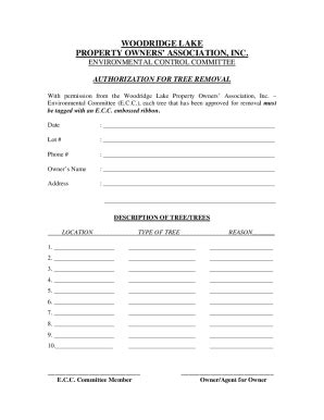 Fillable Online ECC Form - Tree Removal.doc Fax Email Print - pdfFiller