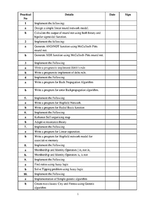 Neural Network Implementation Guide: Practical Tasks for SC 101 - Studocu