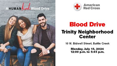Red Cross Blood Drive, 10 West Bidwell Street, 49015, Battle Creek, 15 ...