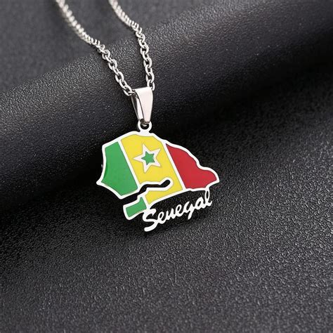 Buy Dan CECE KELE Senegal Map Pendant Necklace - Fashion Nation Map ...