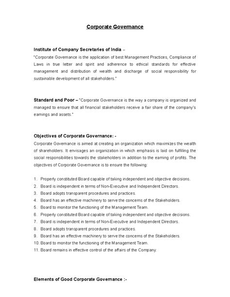 Corporate Governance - Corporate Governance Institute of Company ...