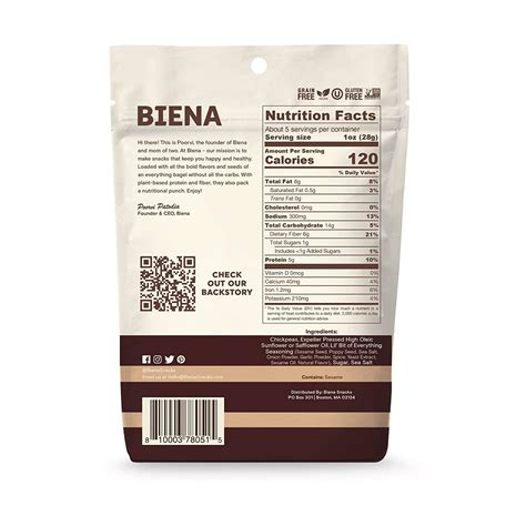 Biena Foods Lil Bit of Everything Chickpea Snack 5 OZ - Delicious ...