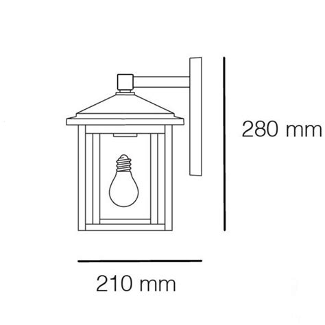 Aplique de exterior IP23. Farol para bombilla E27 tulipa de cristal