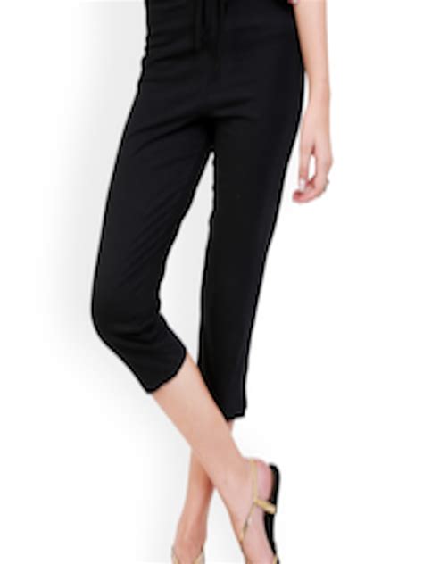 Buy Alba Women Black Solid Regular Fit Capris - Capris for Women 348346 ...