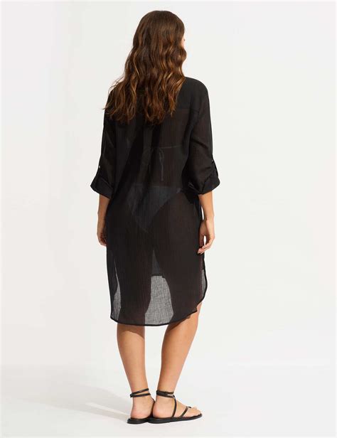 Pure Cotton Beach Cover Up Shirt | Seafolly | M&S