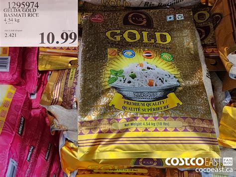 1295974 GELDA GOLD BASMATI RICE 4 54 kg 10 99 - Costco East Fan Blog