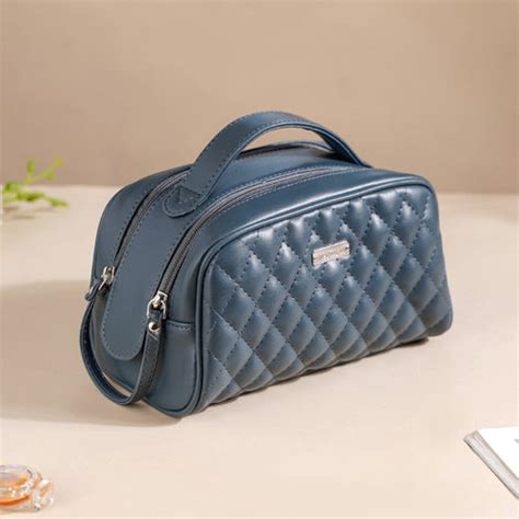 Roll Top Flap Travel Makeup Pouch Navy Blue Online - Premium Vanity ...