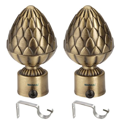 Buy MADHULI Curtain Bracket, Curtain Finial, Antique Finish Curtain ...