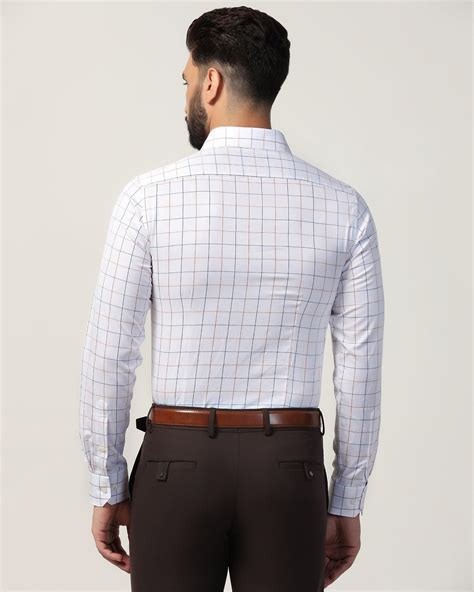 Formal White Check Shirt - Boston