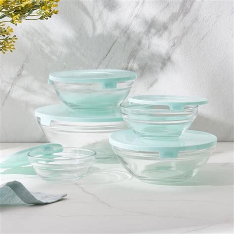 Buy Tuscany Valdez Set of 5 Glass Storage Bowls with Lids from Home ...