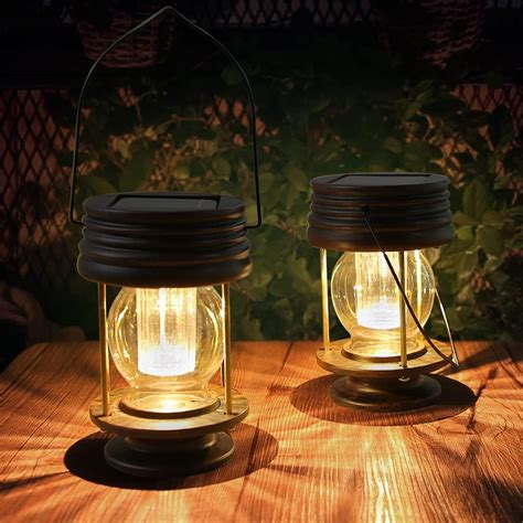 Pearlstar Solar Lanterns Outdoor - 2 Pack Hanging Solar Lights India | Ubuy