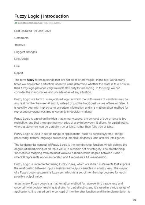 Fuzzy Logic Introduction: Concepts, Applications, and Architecture ...