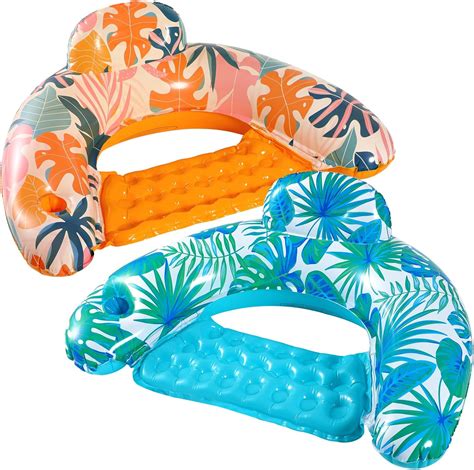 Amazon.com: Inflatable Pool Floats Adult - 2 Pack Floating Pool Chair ...