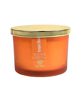 EKAM | 3 Wick Soy Wax Scented Candle | 35 Hours Burn Time | Long ...