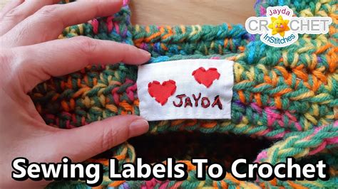 How To Sew Labels To Crochet & Knitting - YouTube