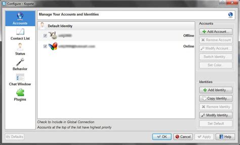 Windows KDE4: Kopete (Instant Messaging)