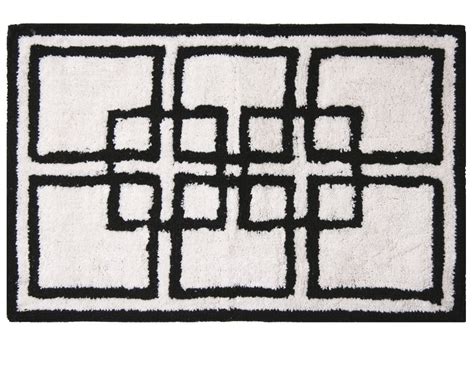 Buy Lacey Mills Interlocking Squares Bath Rug, Black/White Online at ...