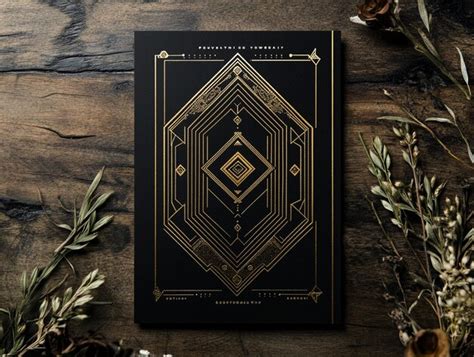 Art decoinspired design with gold foil and embossing | Premium AI ...