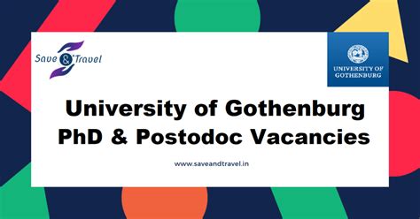 University of Gothenburg - PhD, Postdoc Vacancies