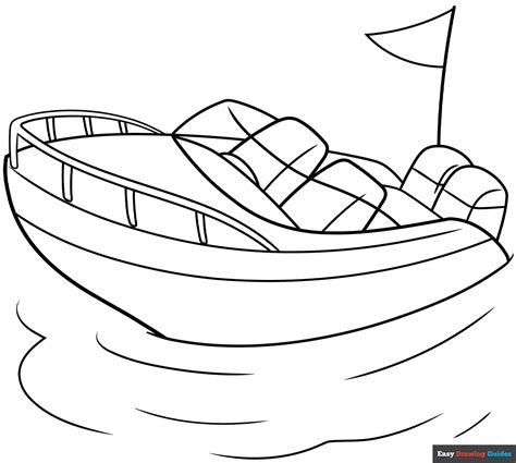 Speed Boat For Colouring